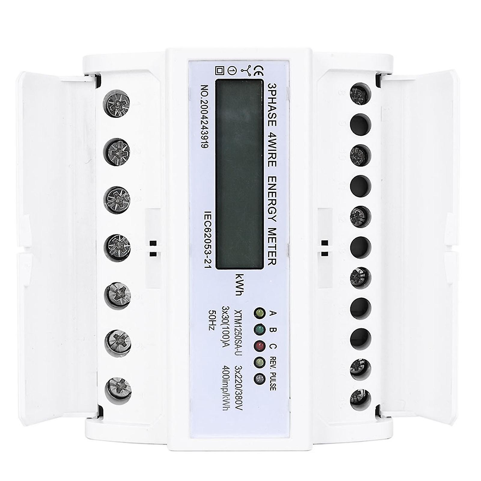 Digital 3 Phase 4 Wire KWh Meter XTM1250SA-U 30(100)A LCD