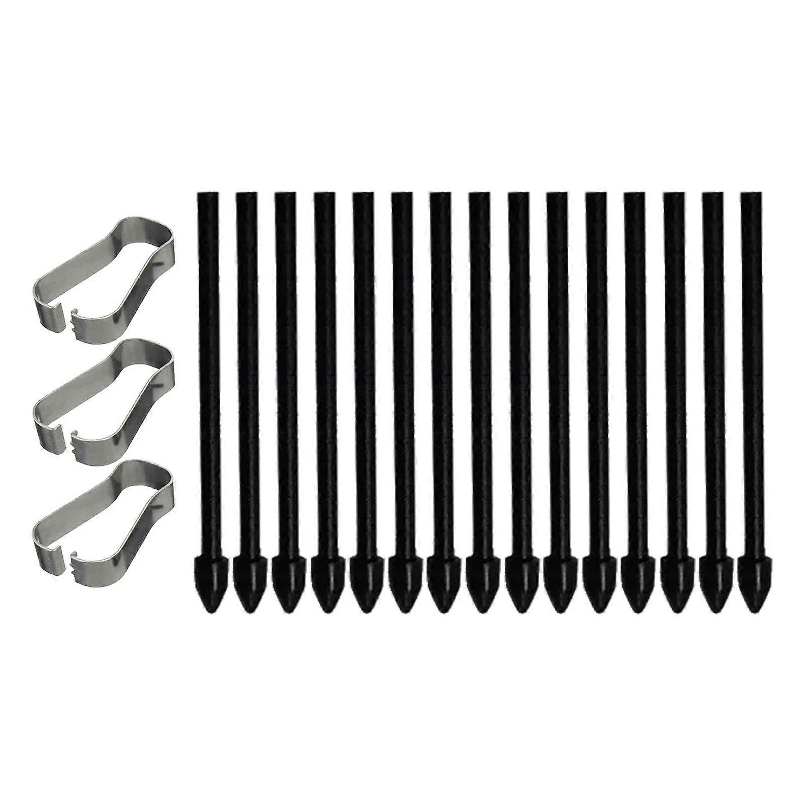 Lot de 15 embouts de stylet pour écran tactile, ABS durable, écriture rapide, montage facile, pour S6, avec pince à épiler, noir