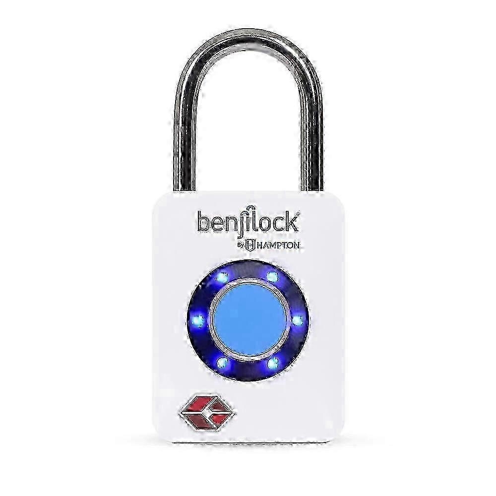 Benjilock fingerprint Padlock, 1.31-in, White, 1 Ea