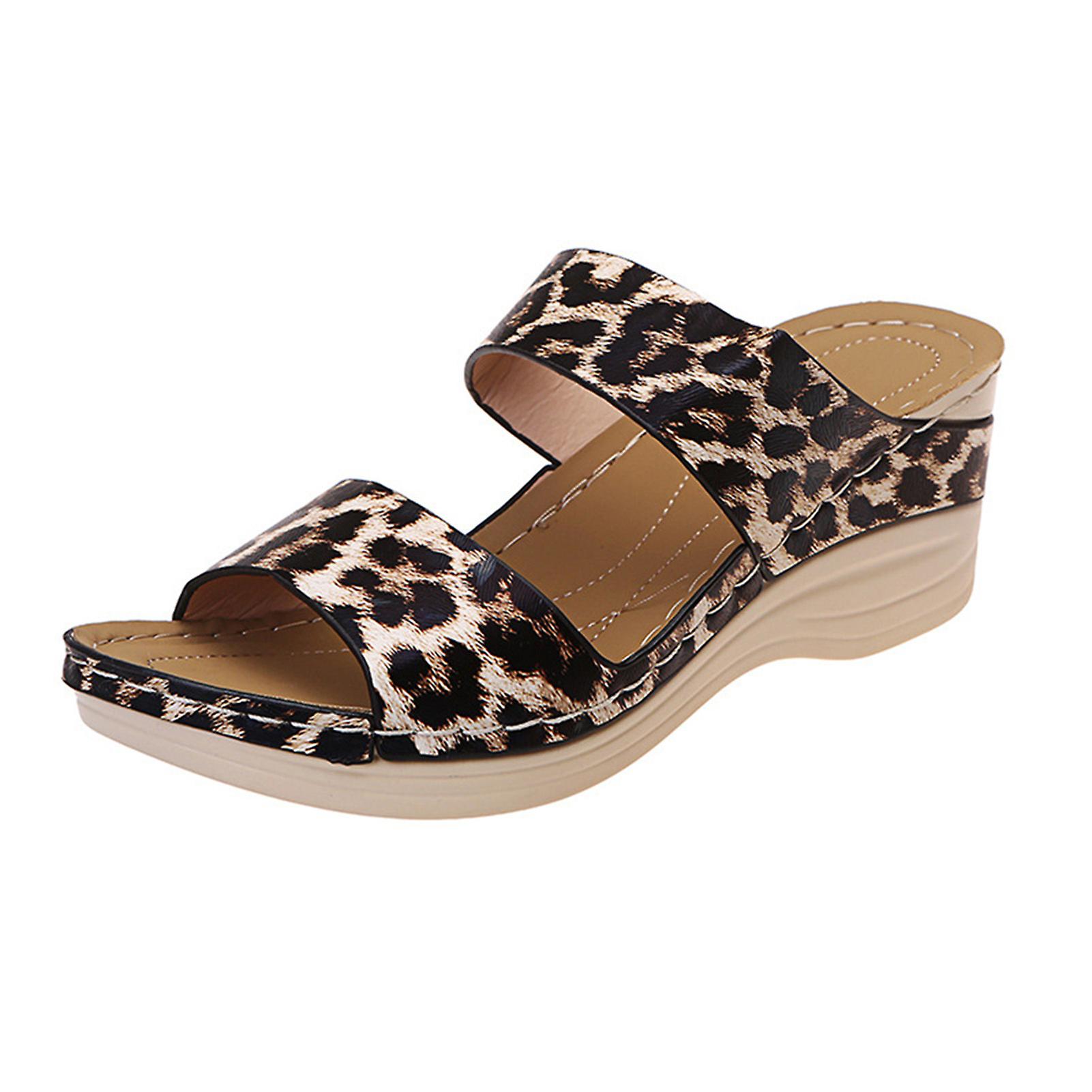 Women's Summer Slope Platform Slipper Sandals Vintage Open Toes Slide Shoes