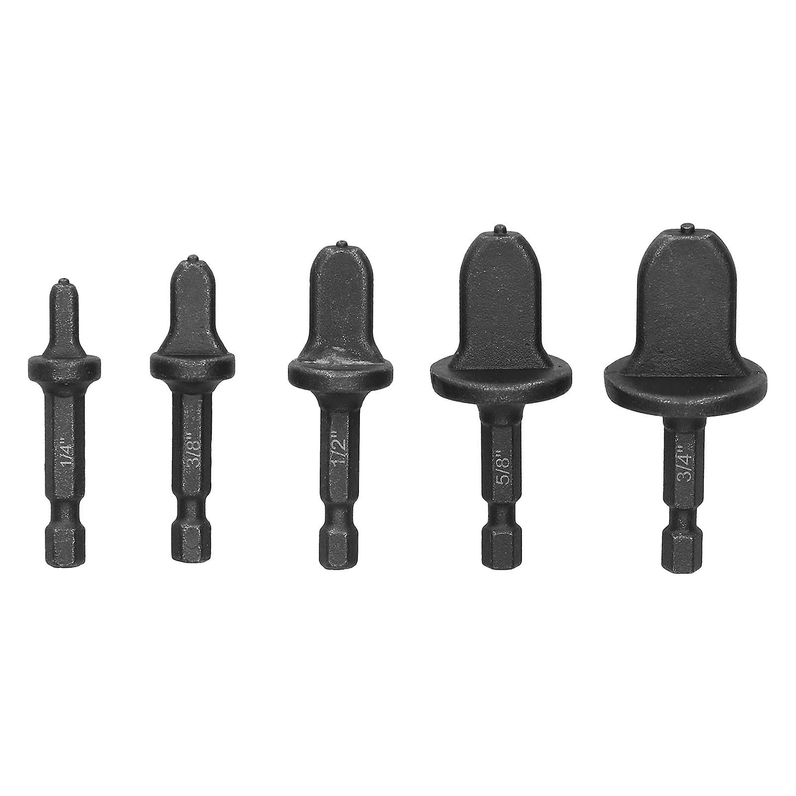5Pcs Swagging Tool Drill Bit Metal Hex Shank Air Conditioner Tube Flaring Pipe Expander Set Kit