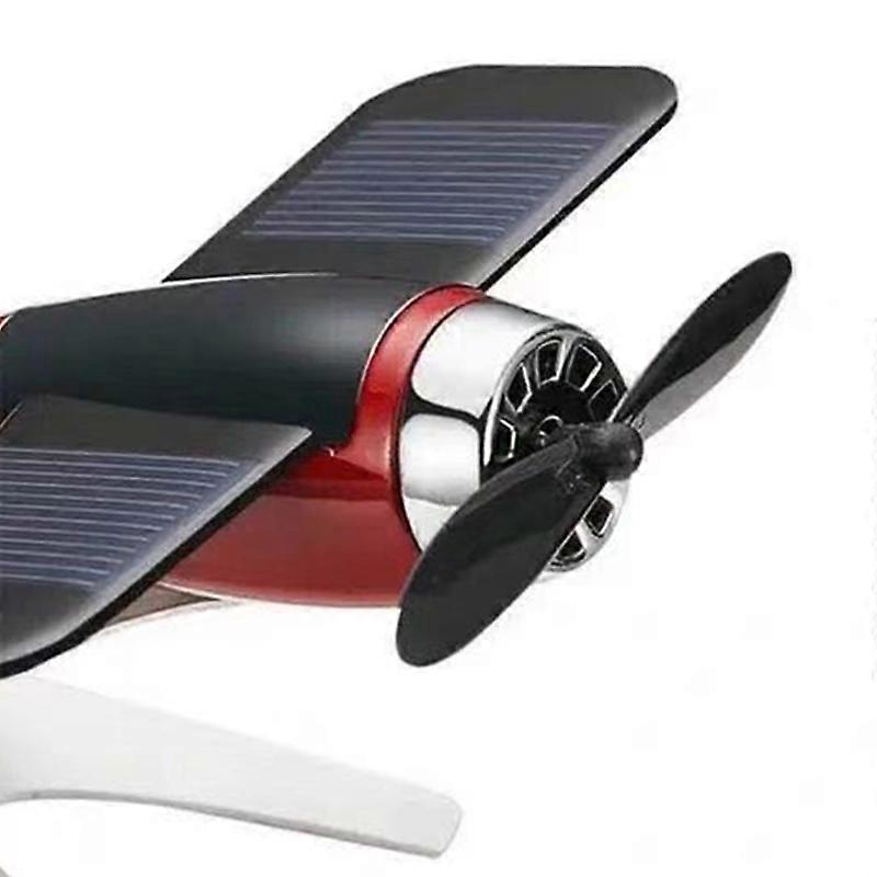 Dashboard Aircraft Ornament Solar Rotation Car Air Freshener Aromatherapy Diffuser Perfume Decoration for Office Home Red
