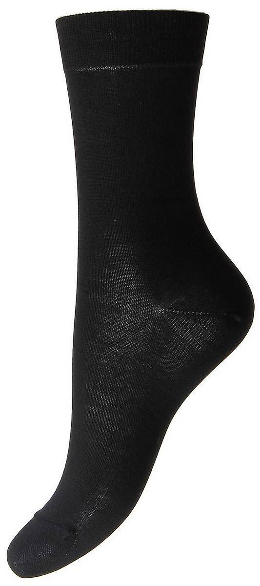 Pantherella vallmo platt sticka egyptisk bomull ankelsockor - svart