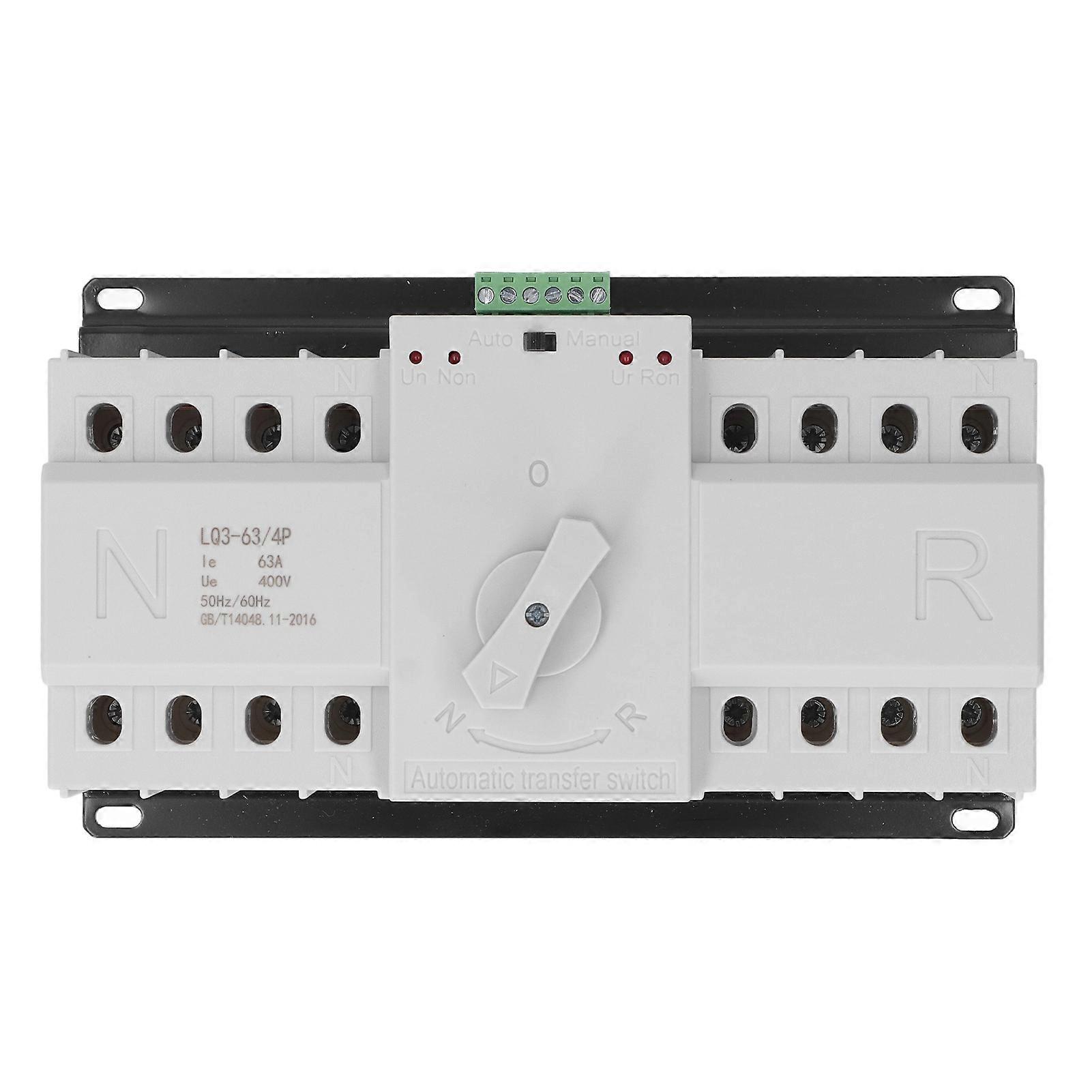 Ouitble Automatischer Umschalter Dual Power Automatischer Umschalter 4P, Generatorumschaltschalter, AC400V 63A
