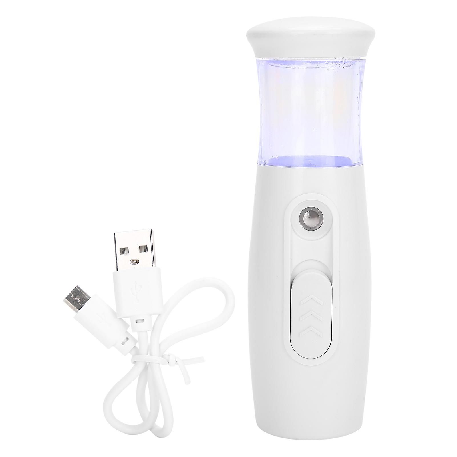 Nano Facial Mister Portable Handy Moisturing Face Cool Mist Steamer for Skin Care White 30ml