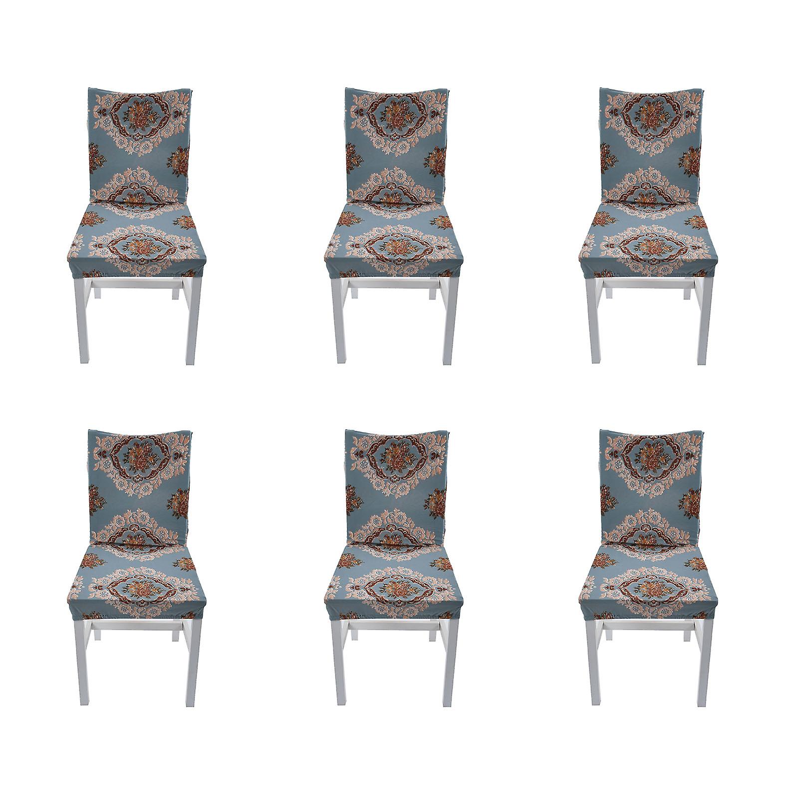 6PCS High Elasticity Chair Cover Removable Washable Dustproof Home Hotel Dining Chair CoversType 4