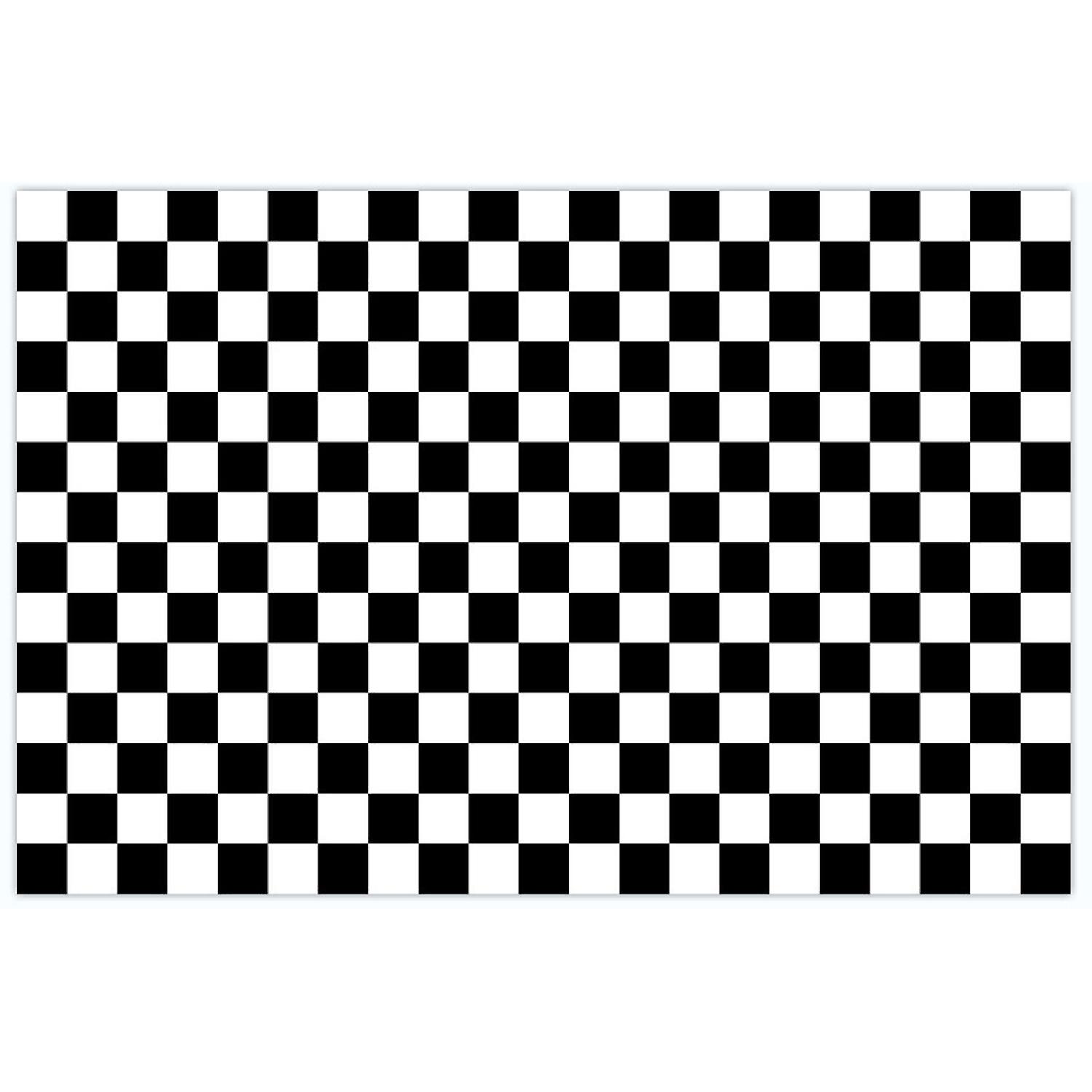 Floor Mat Retro Comfortable Rectangle Checkerboard Pattern Bedside Carpet for Bedroom