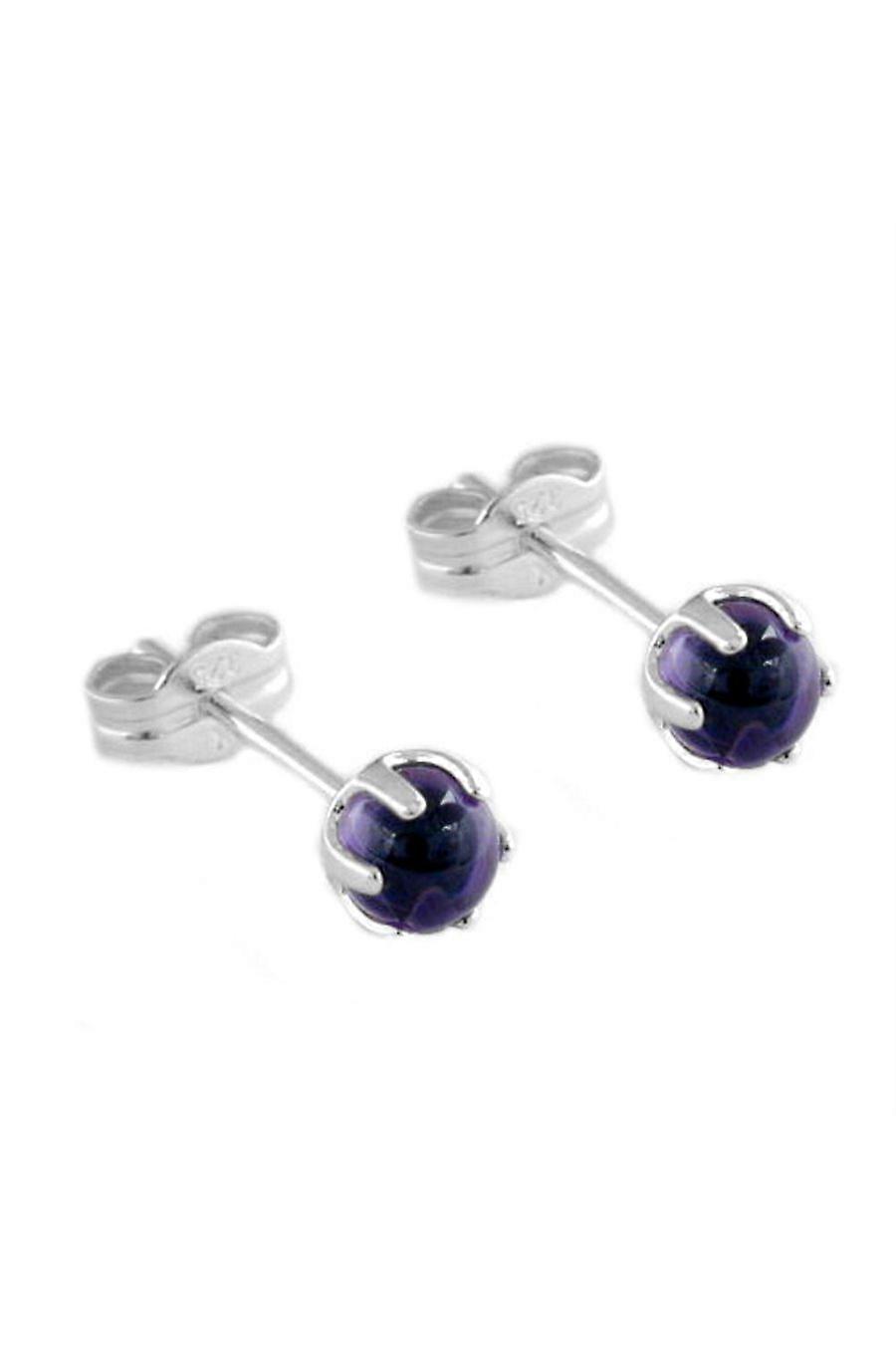 Stud Earrings Purple Zirconia Silver 925 - Gl91768