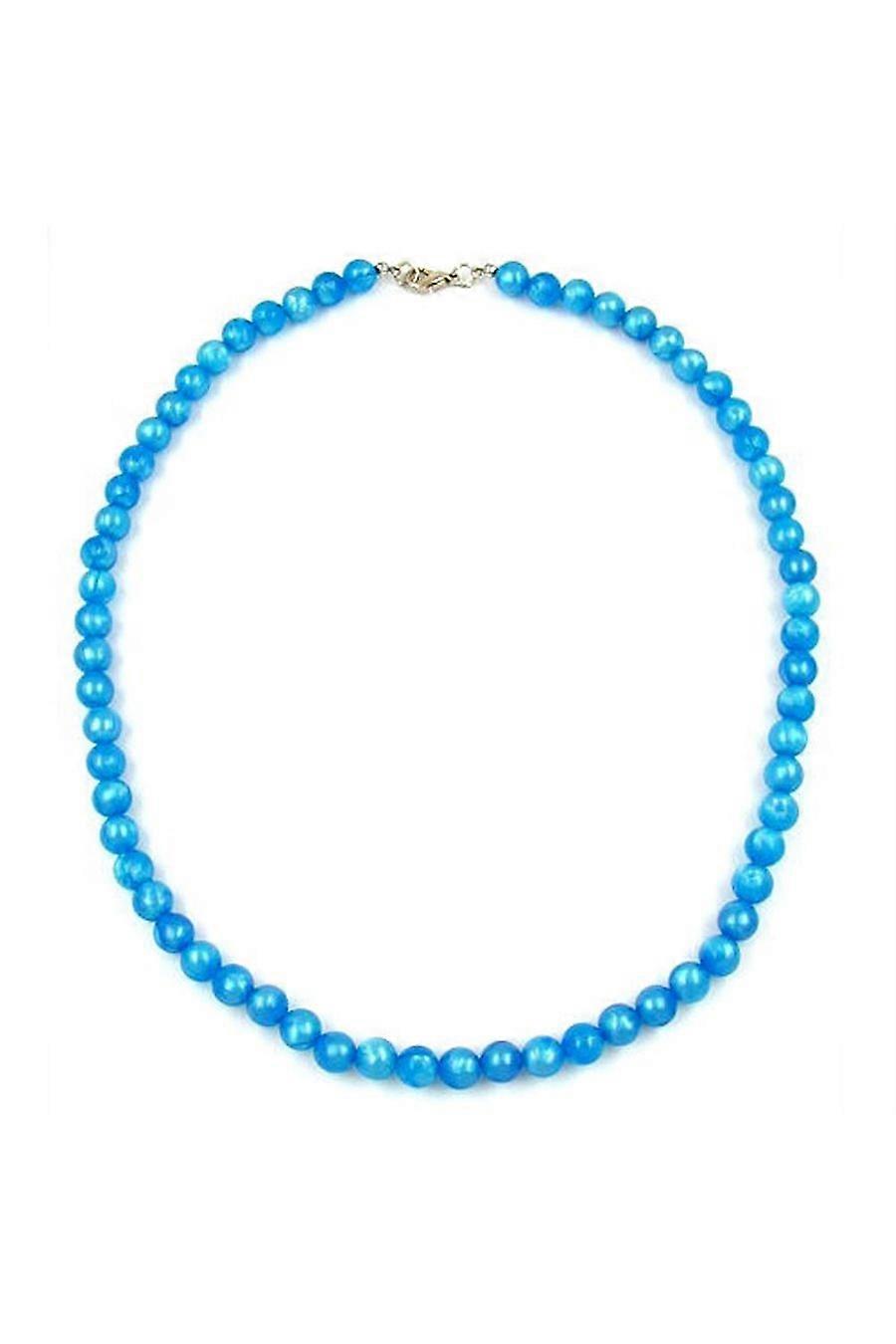 Necklace Beads Azure-blue/ Silky Shimmering - Gl01889