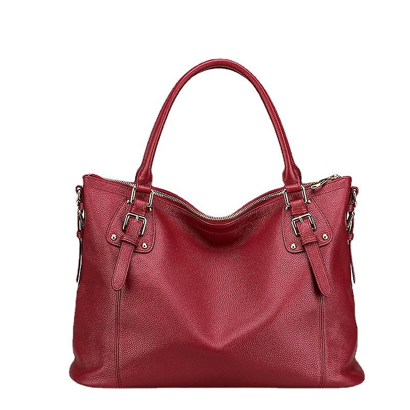 Ladies Women Leather Handbag Leather Large Capacity Soft Bag Top Layer Cowhide Tote Casual Messenger Bag