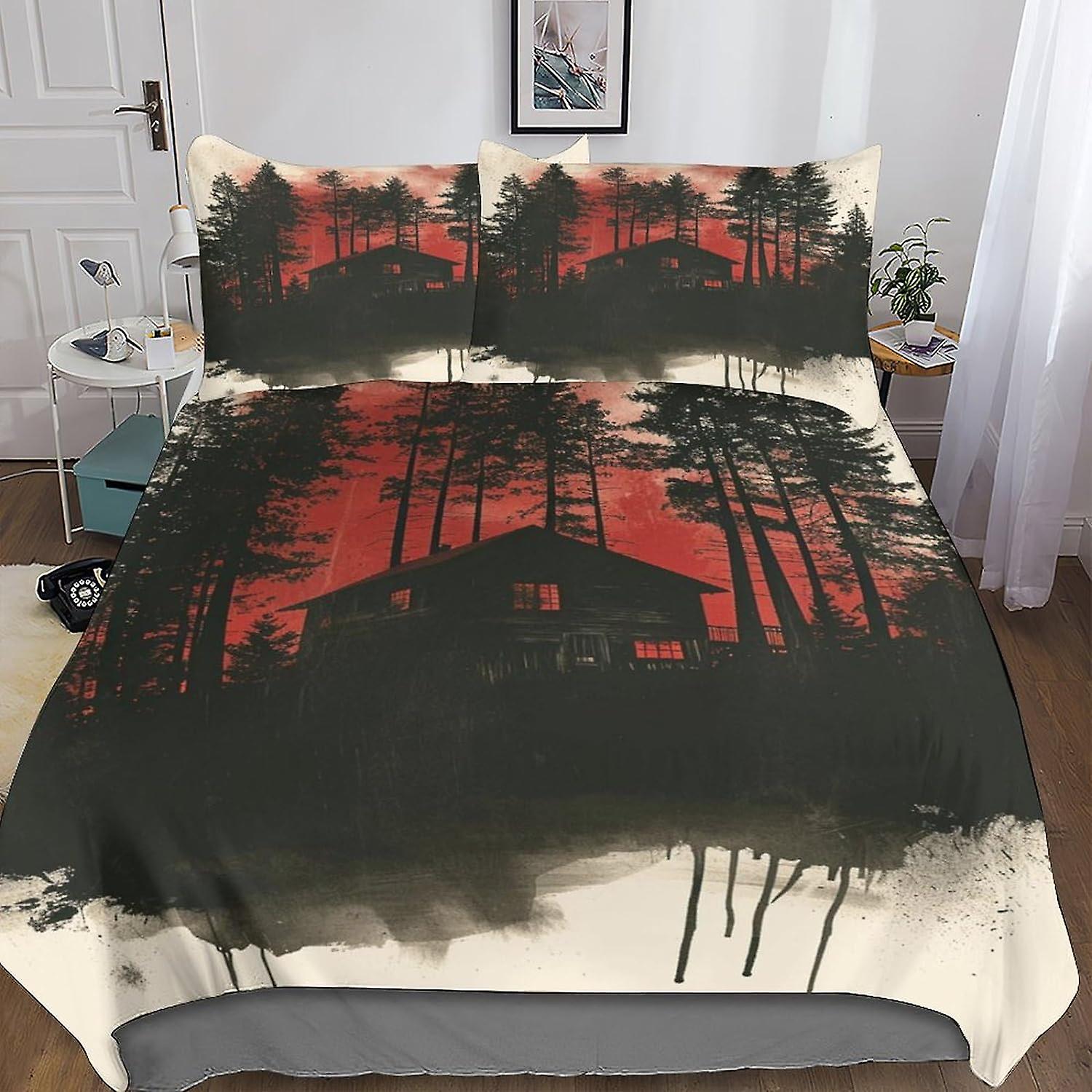 The Vampire Diaries Comforter Cover Set with Hidden Zipper Closure - Luxurious Microfiber Movies Bedding, 3-Piece Set with Striking 3D Print And Pillo