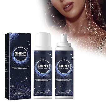 60ml Shiny Glitter Spray Glitter Hairspray for Women, Sparkling Glitter Powder Makeup Spray for Hair and Body, Long-Lasting Glitter Shine