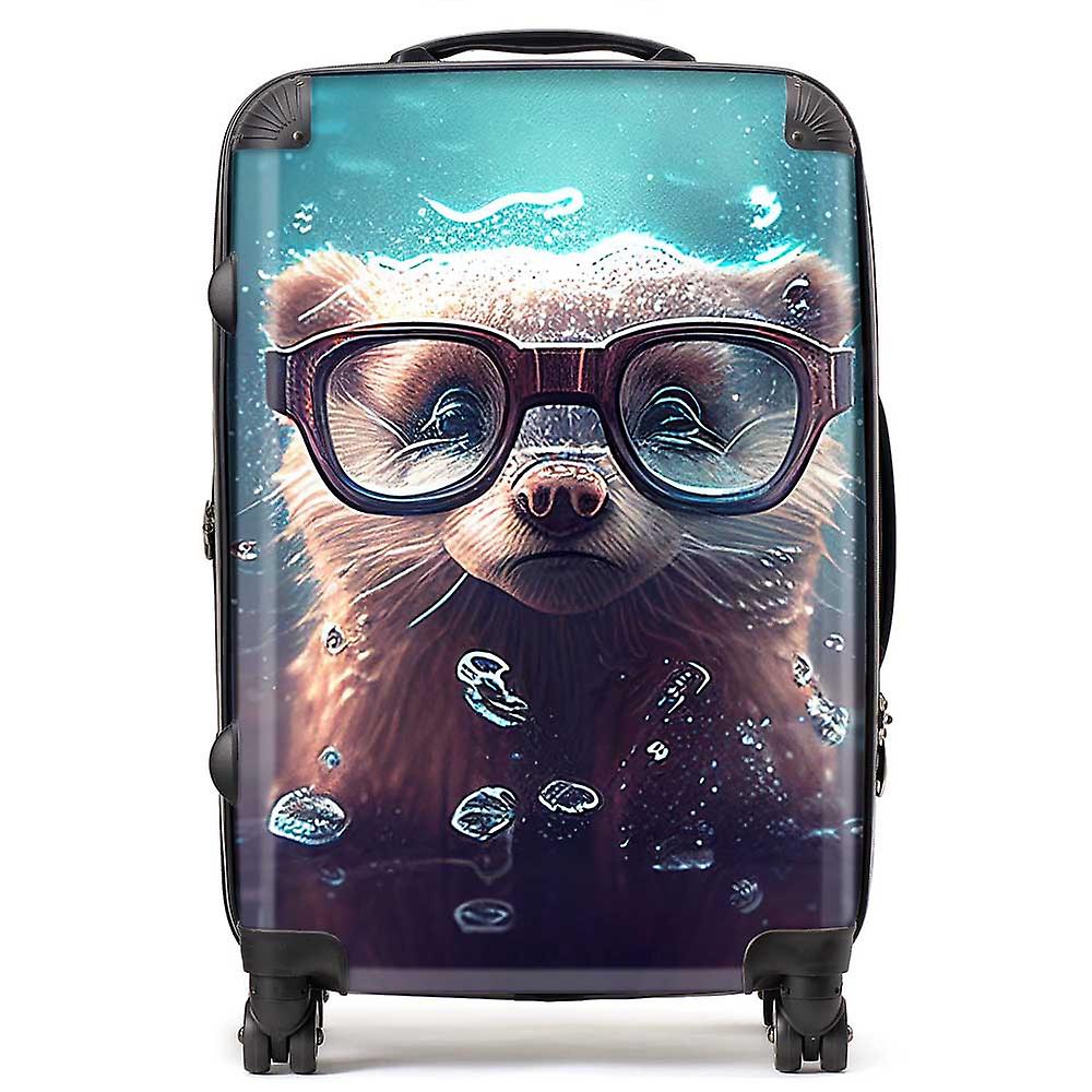 Ferret With Glasses Splashart Water Suitcase