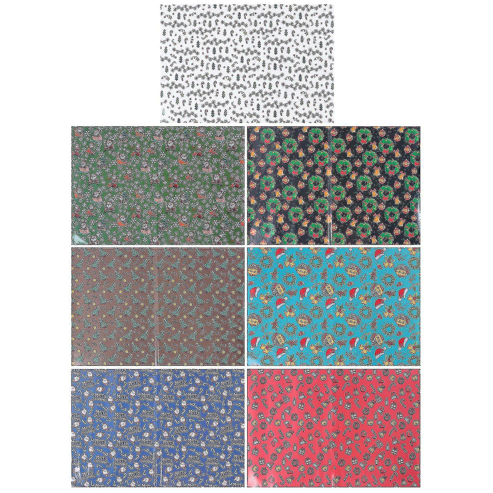 7pcs Christmas Gift Package Paper Practical Present Packaging Paper Diy Decor