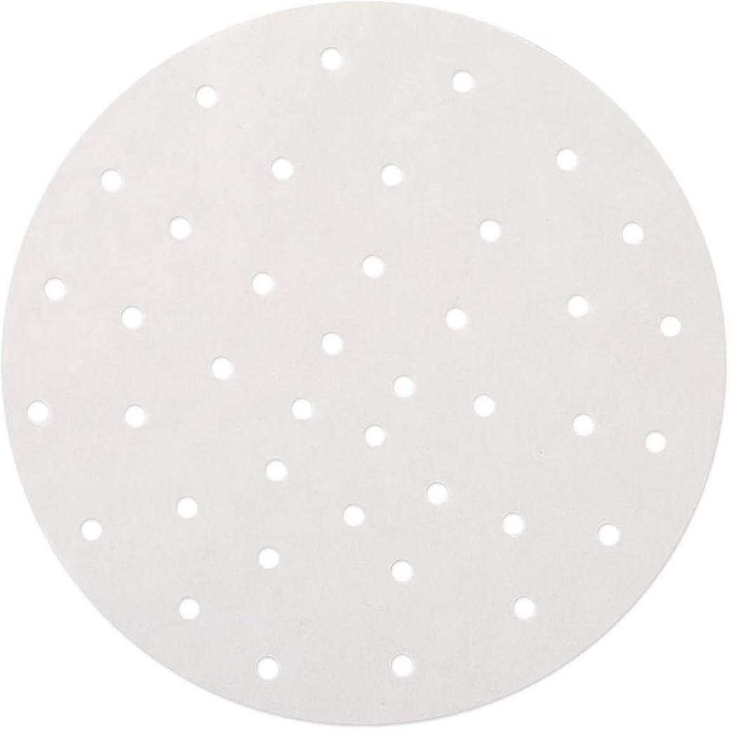 100 Sheets 100Pcs Steam Papers Round Non-Stick Paper Baking Paper, Non-Stick Parchment Paper(23cm in