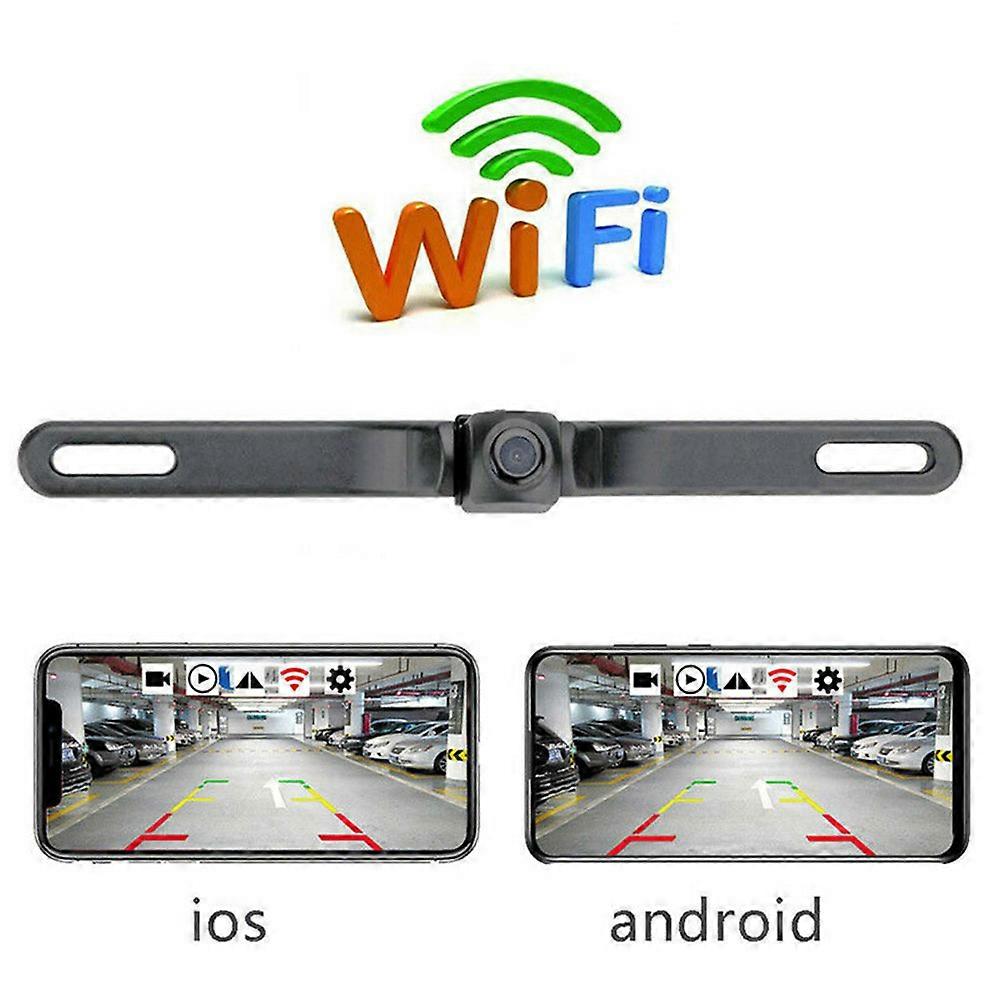 170 WiFi Car License Plate Frame Wireless Backup Rearview Camera E2U231