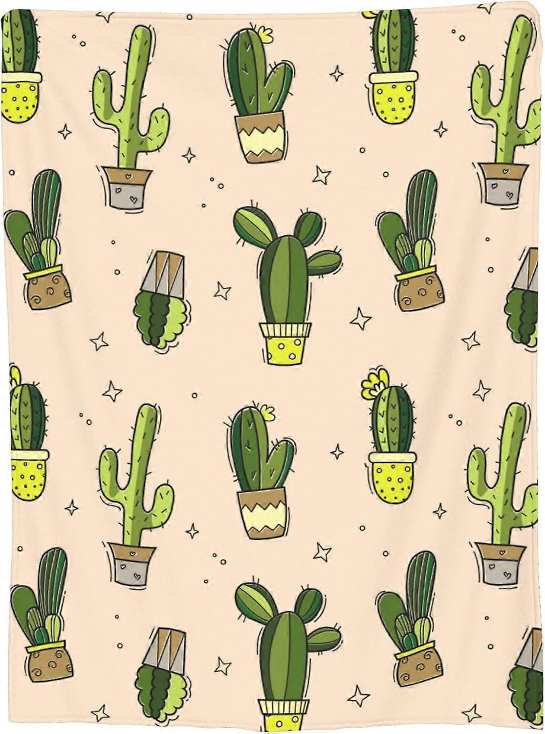 kaktus filt för vuxna söta suckulenter blomma blommig kasta filtar gåvor kvinnor flickor retro lätt mjuk fleece mysig för soffa bäddsoffa rum t