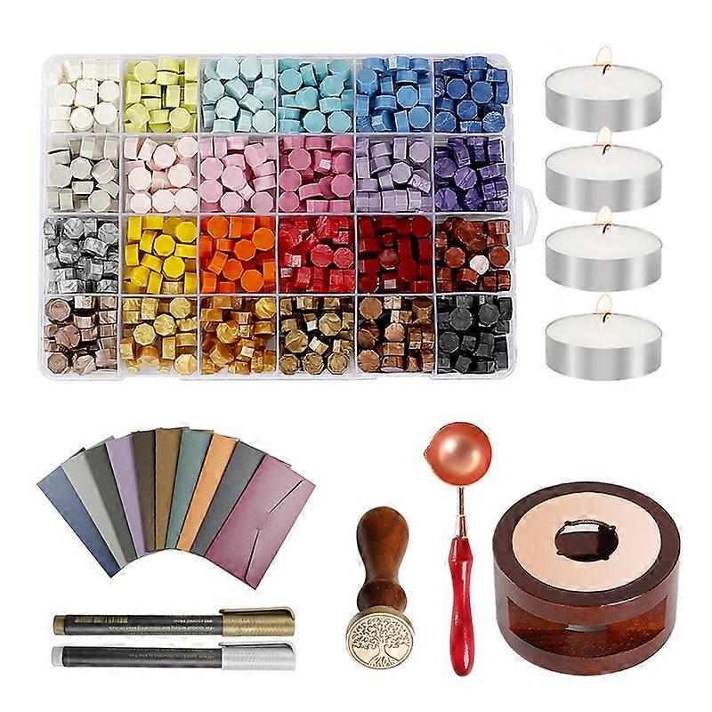 24-color Fire Paint Seal Fire Paint Wax Particle Set Macaron Fire Paint Seal Kit