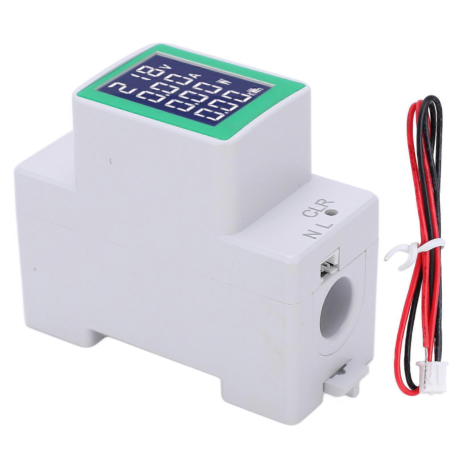 PZEM?008 LCD Digital Display Ammeter Voltmeter Multifunctional Rail Wattmeter AC 50?300V