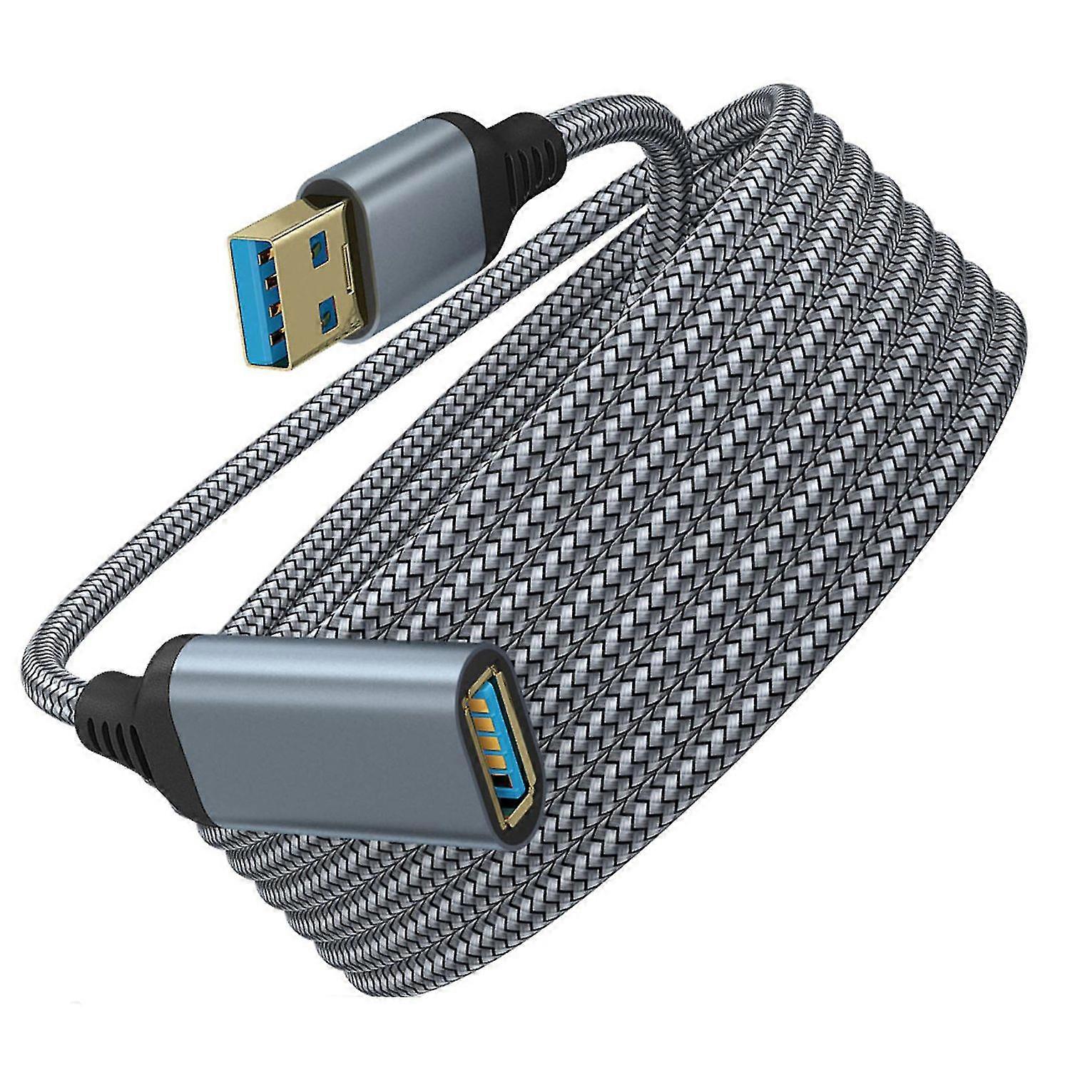 USB Extension Cable Widely Compatible High-speed Transmission Braided USB3.0 Male to Female Extensio