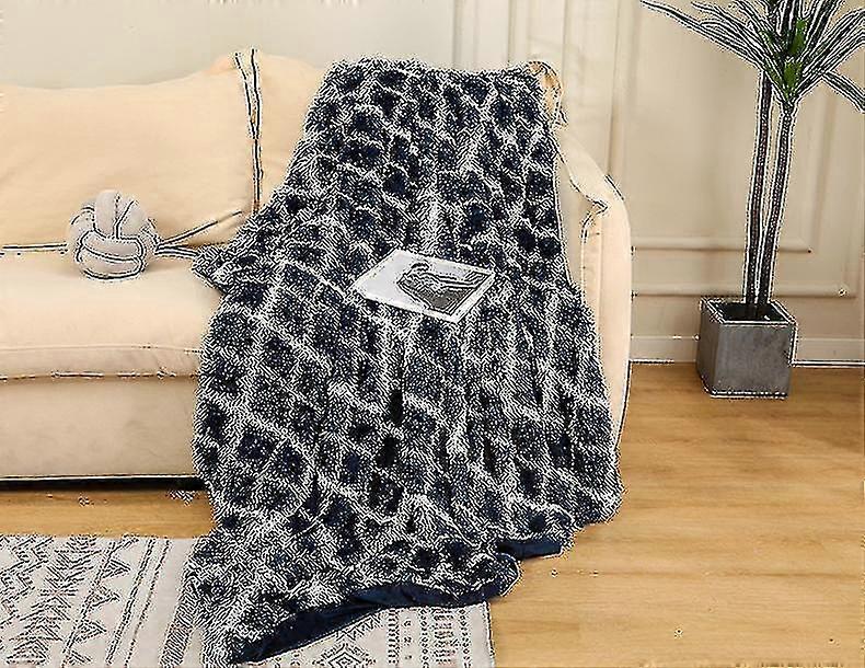 Plush Double Layer Blanket Coral Fleece Sofa Throw Blanket Winter Warm Bedspread Home Textiles