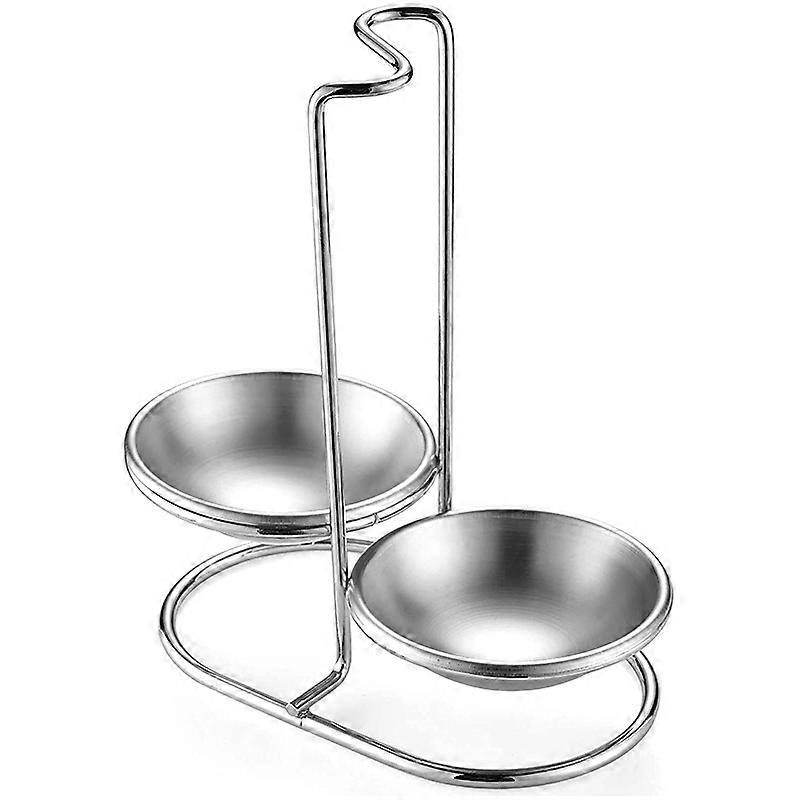 304 Stainless Steel Double Ladles Holder Vertical Spoon Rest Cooking Utensils Stand