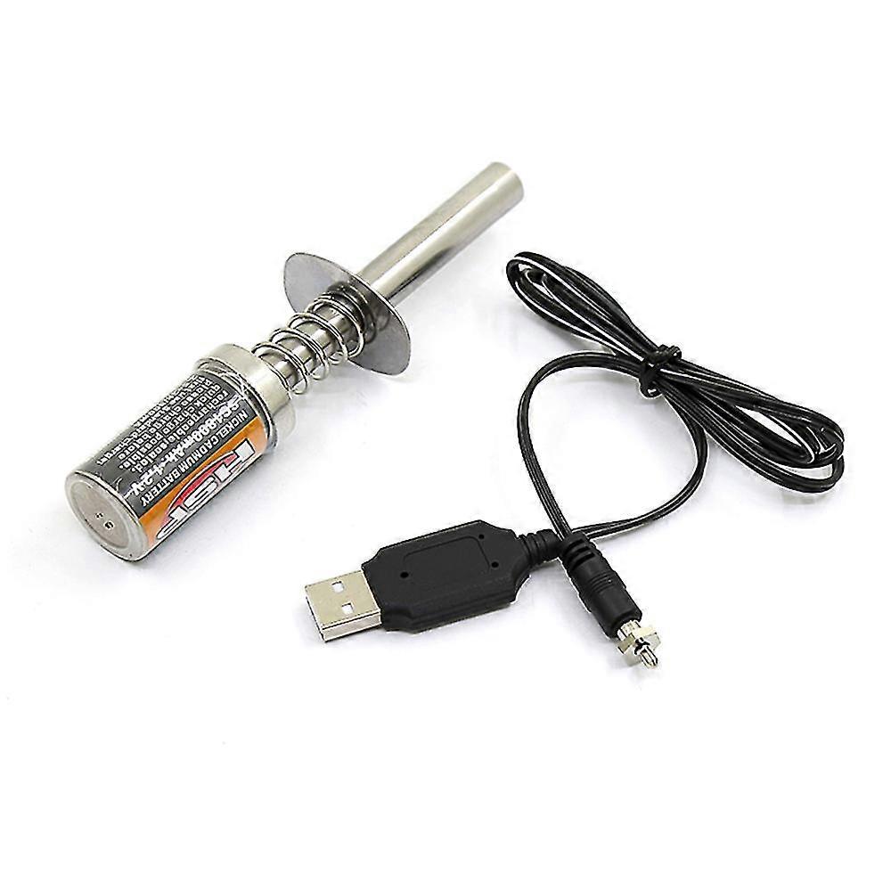 RC Nitro 1.2 V 1800Mah Rechargeable Glow Plug Igniter DC USB Charger for Gas Nitro Engine Power 1/1