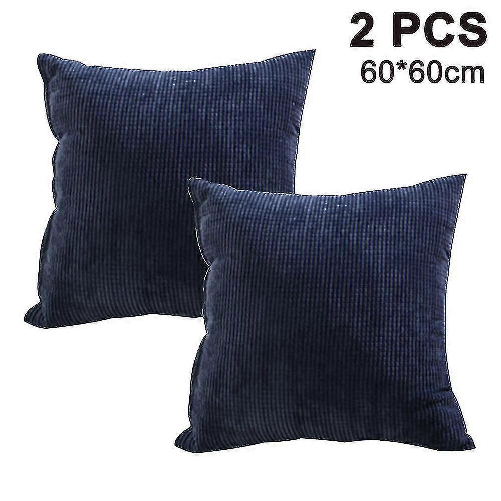 2pcs Corduroy Soft Rative Square Throw Housse