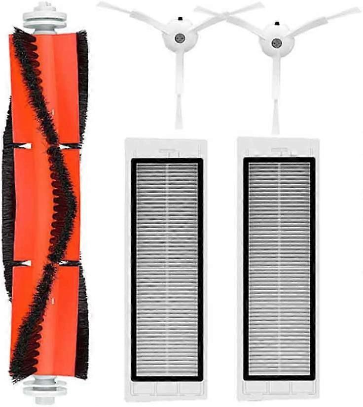 Pack Accessories for Xiaomi Roborock MI Robot S50 S51 S55 S5 S6 Vacuum Cleaner - Replacement Filter and Side Brush (1 Main Brush, 2 Side Brushes, 2 HE