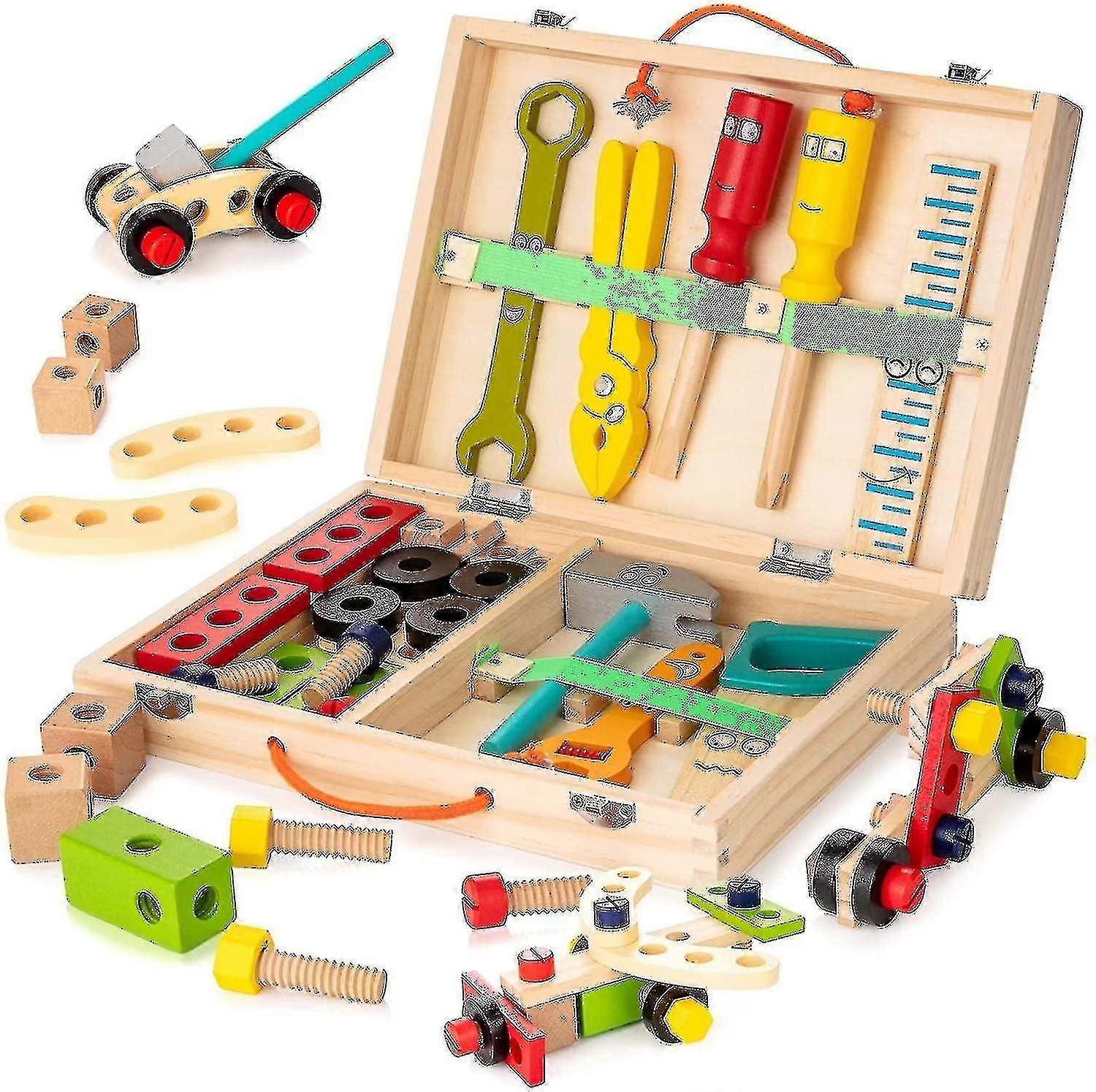Tool Kit For Kids, Tool Box With Building Toy Set