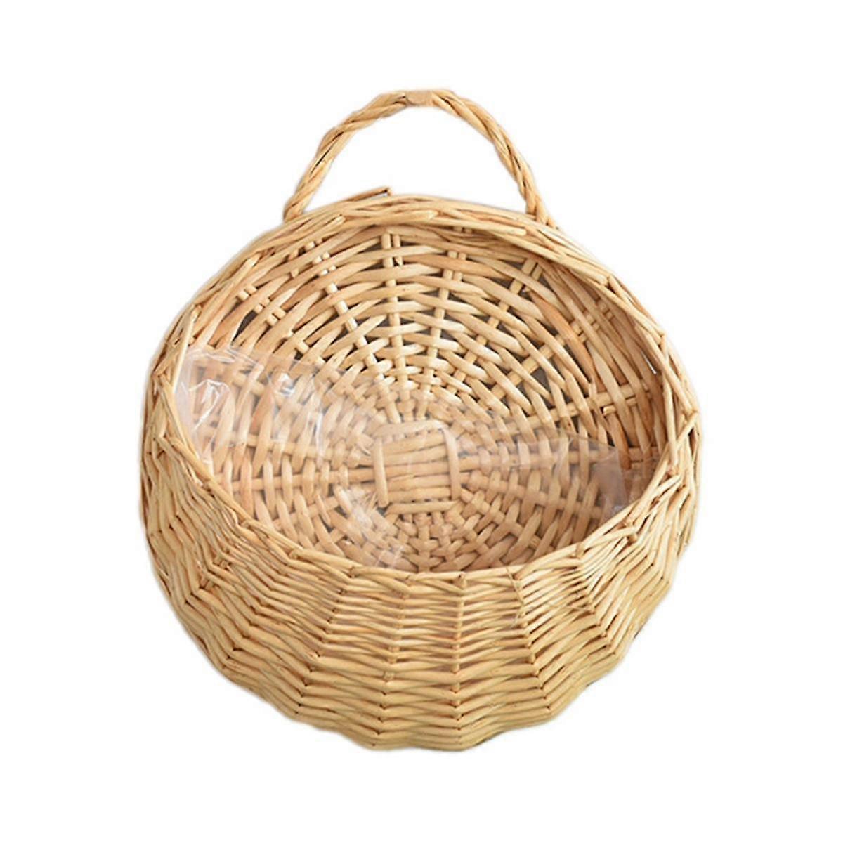 Hand Made Flower Planter Wall Hanging Wicker Rattam Basket Garden Vine Pot Plants Holder Garden Pots Wall Planter A