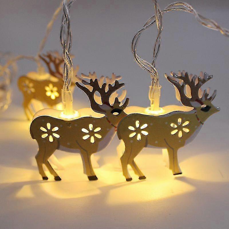 Weihnachten Elch Licht String Kunst Bemalte Lichtkette Elch Glocken 1 Stck Khaki