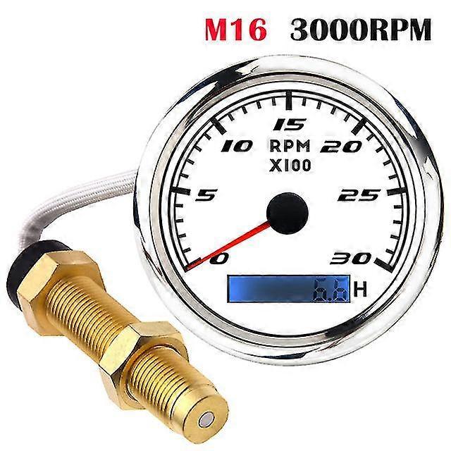 85Mm tacho gauge with tacho sensor m16/m18 for gasoline diesel engine tachometer 0-3000rpm with hourmeter red backlight marine
