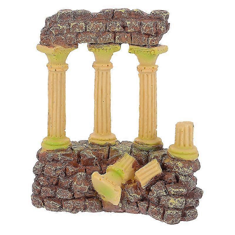 1pc emulation roman column adornment creative resin fish tank ornament