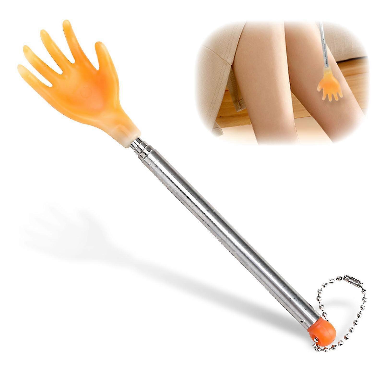大人のための拡張可能なバックスクラッチャー - ポータブルステンレス鋼バックスクラッチャーマッサージャー、男性女性用伸縮式スクラッチツール、かゆみの緩和