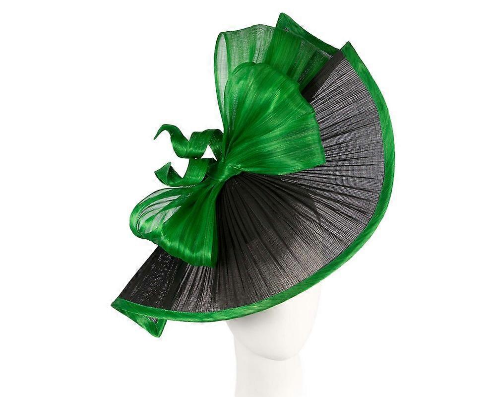Large black & green jinsin racing fascinator by Fillies Collection S291BGRN