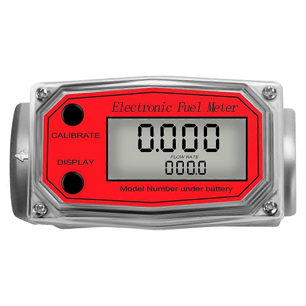 1 Inch Digital Turbine Flowmeter Digital LCD Display with NPT Counter Fuel Flowmeter for Measuring
