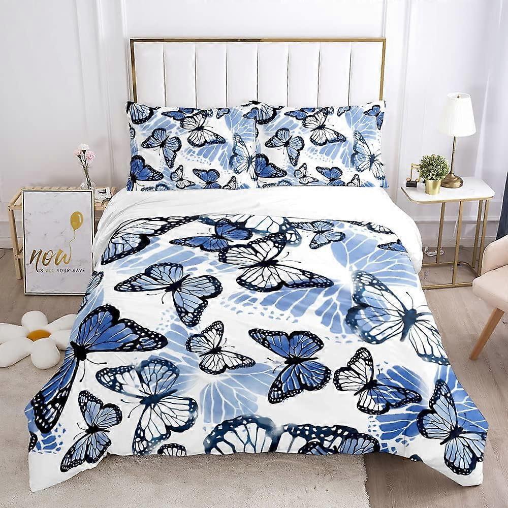 i575 3 st sängkläder set flickor påslakan set queen size 3d-tryck färgglada blommiga mjuka mikrofiber 1 täcke överdrag med 2 kudde shams ingen täcke (B