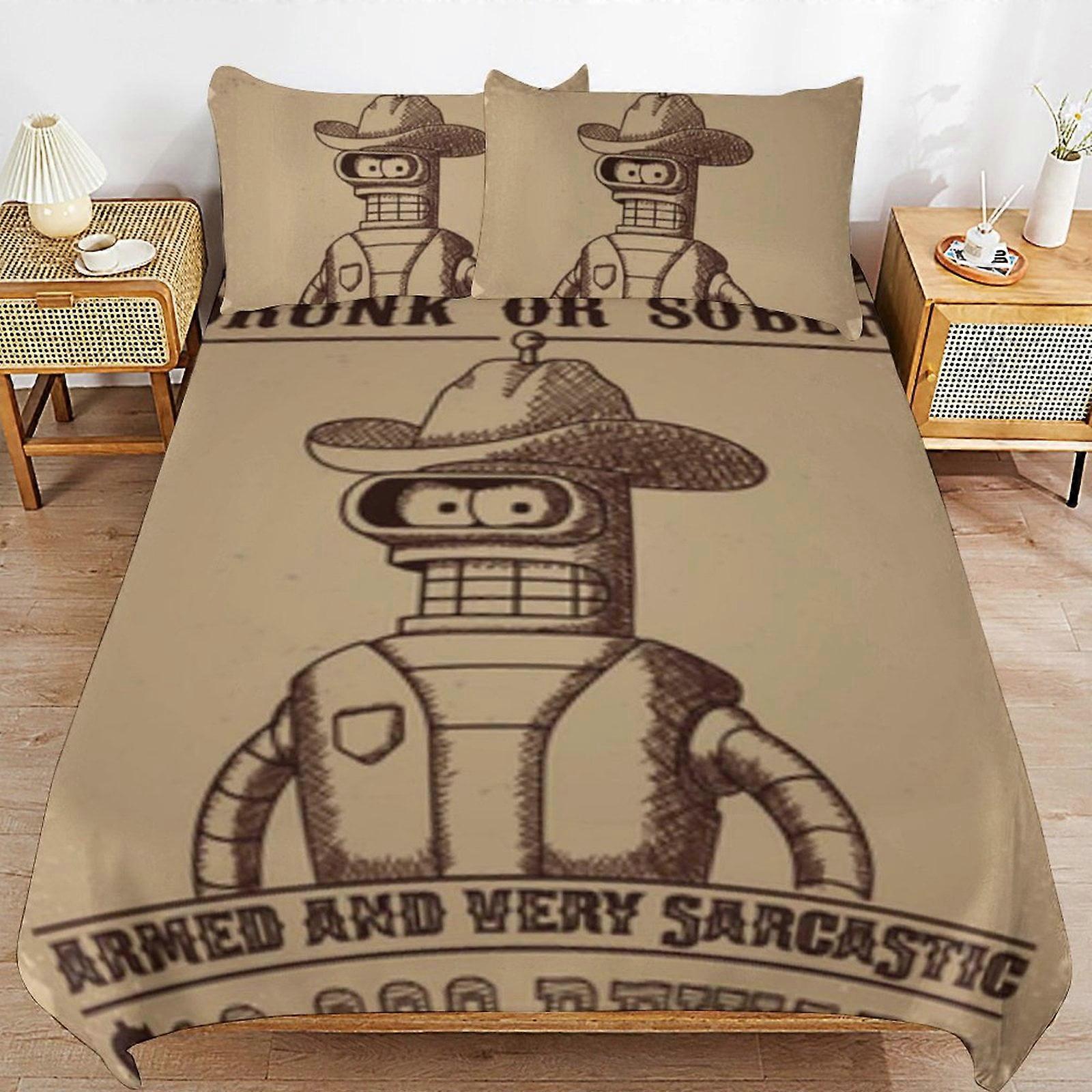 x280 Futurama Comforter Set 3 Pieces Quilt Cover Set Soft Bedding Sets for All Seasons (1 Comforter  2 Pillowcases) hb280
