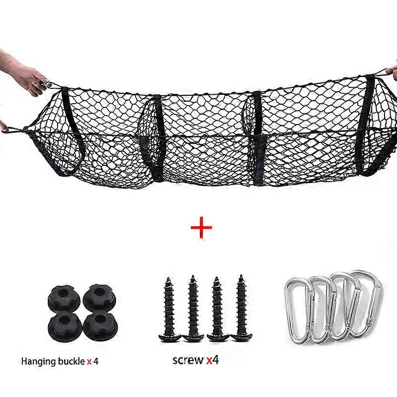 Universal Car Accessories Pickup Trucks Car Trunk Net Bag Three Gride Or Four Grid Luggage Three-Dimensional Net Pocket