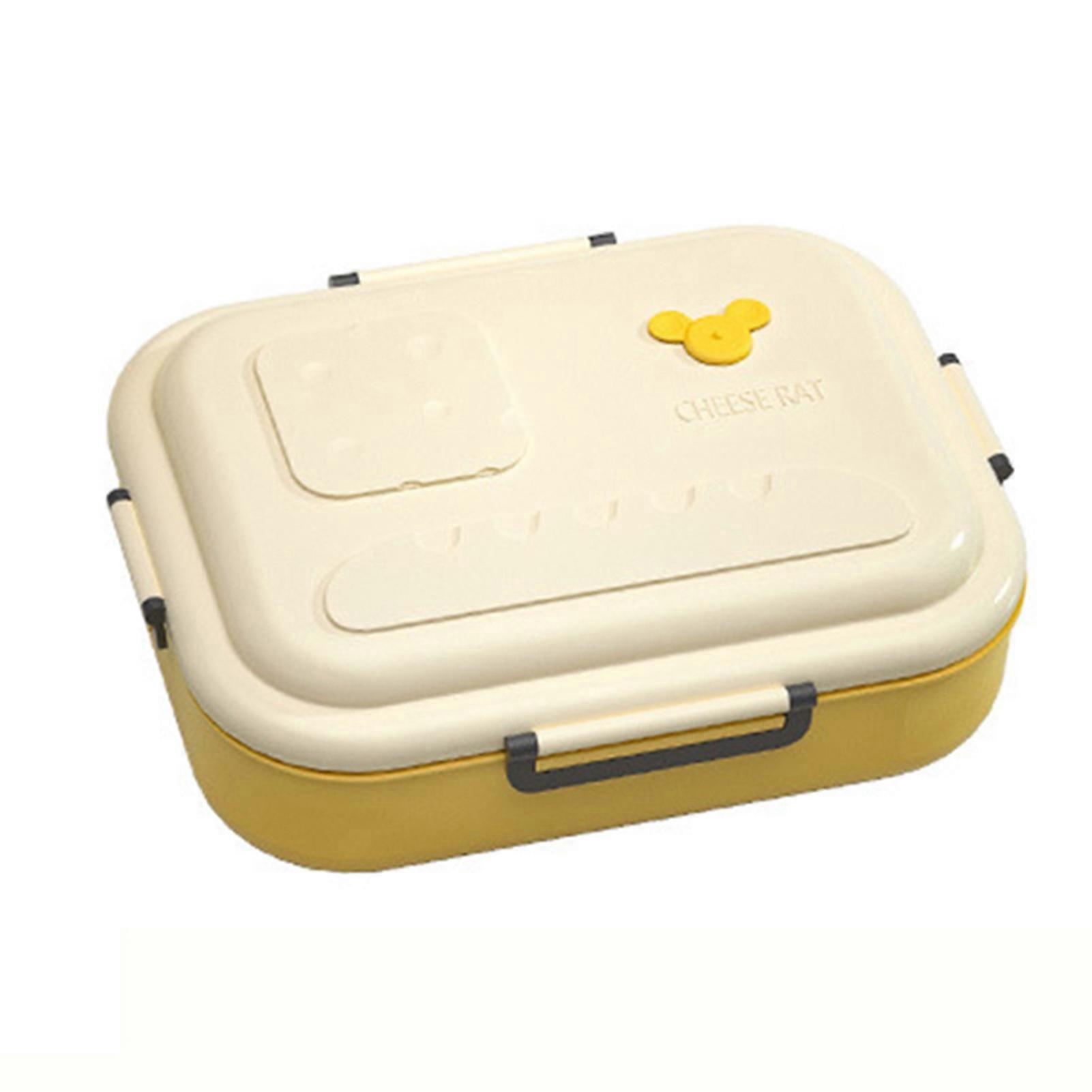 Double-Layer Bento Box with Partition Portable Microwaveable Lunch Box for Students and Office