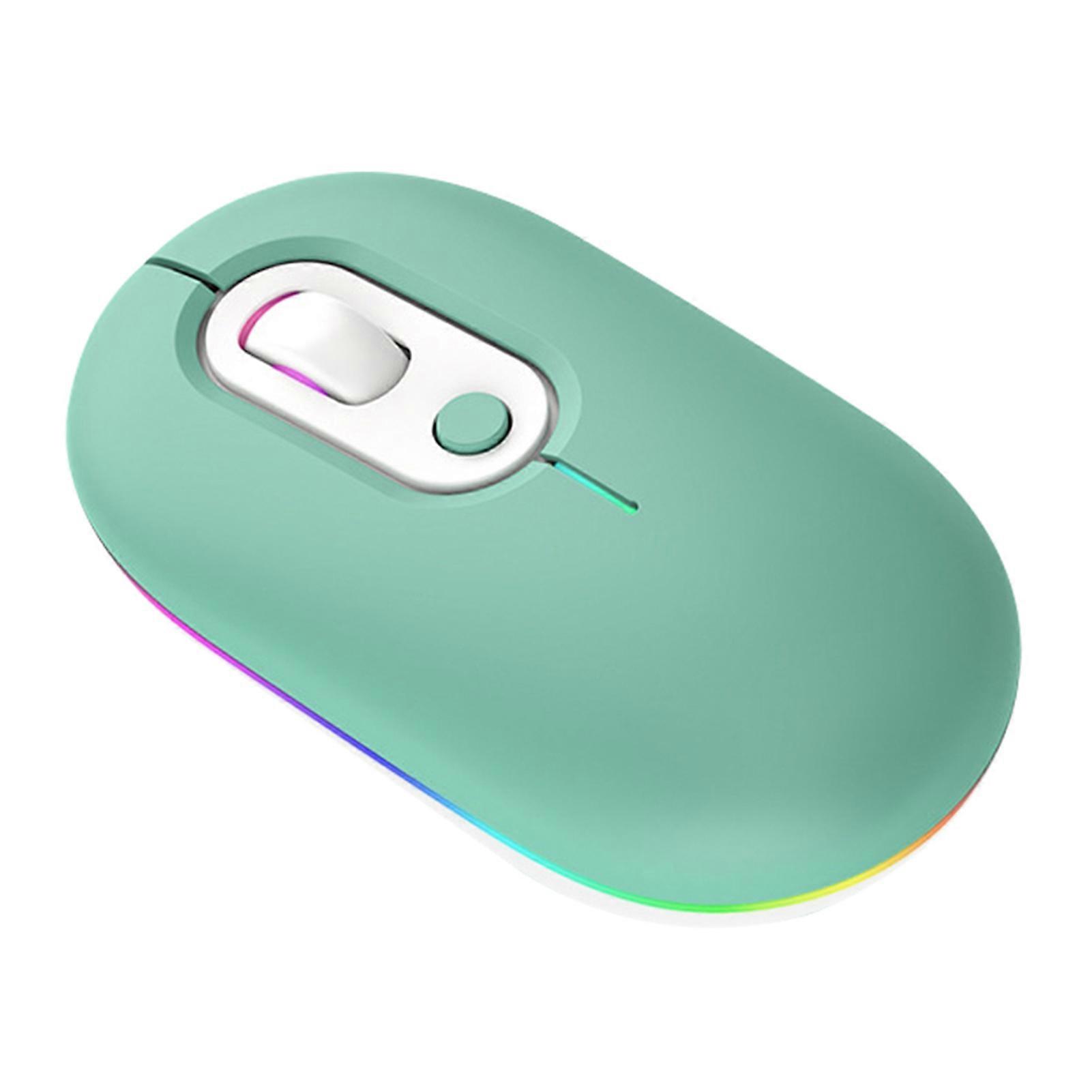 Dual Mode Wireless Mouse with Color Light Long Distance Quiet Mouse for PC Computer Laptops
