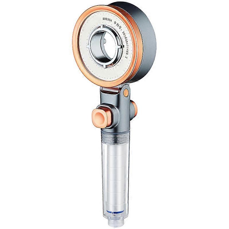 ZK-Shower Head Unique Double Sided Bathroom 3 Nozzles Water Saving Filter Rain Round Adjustable Nozzle Sprayer