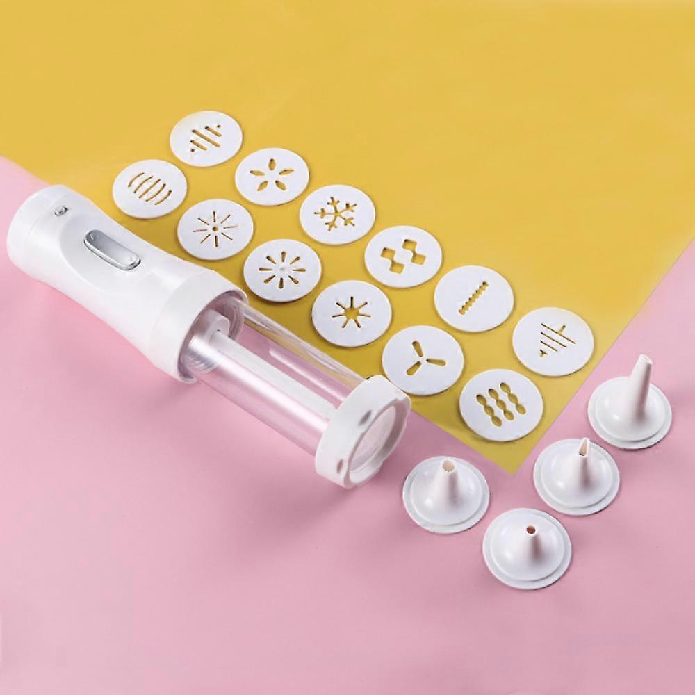 Electric Cookie Press Gun, Cookie Make Kits, Cookie Decorating Tool Icing Tips for DIY Cookie Maker and Cake, Convenient, Small and Light