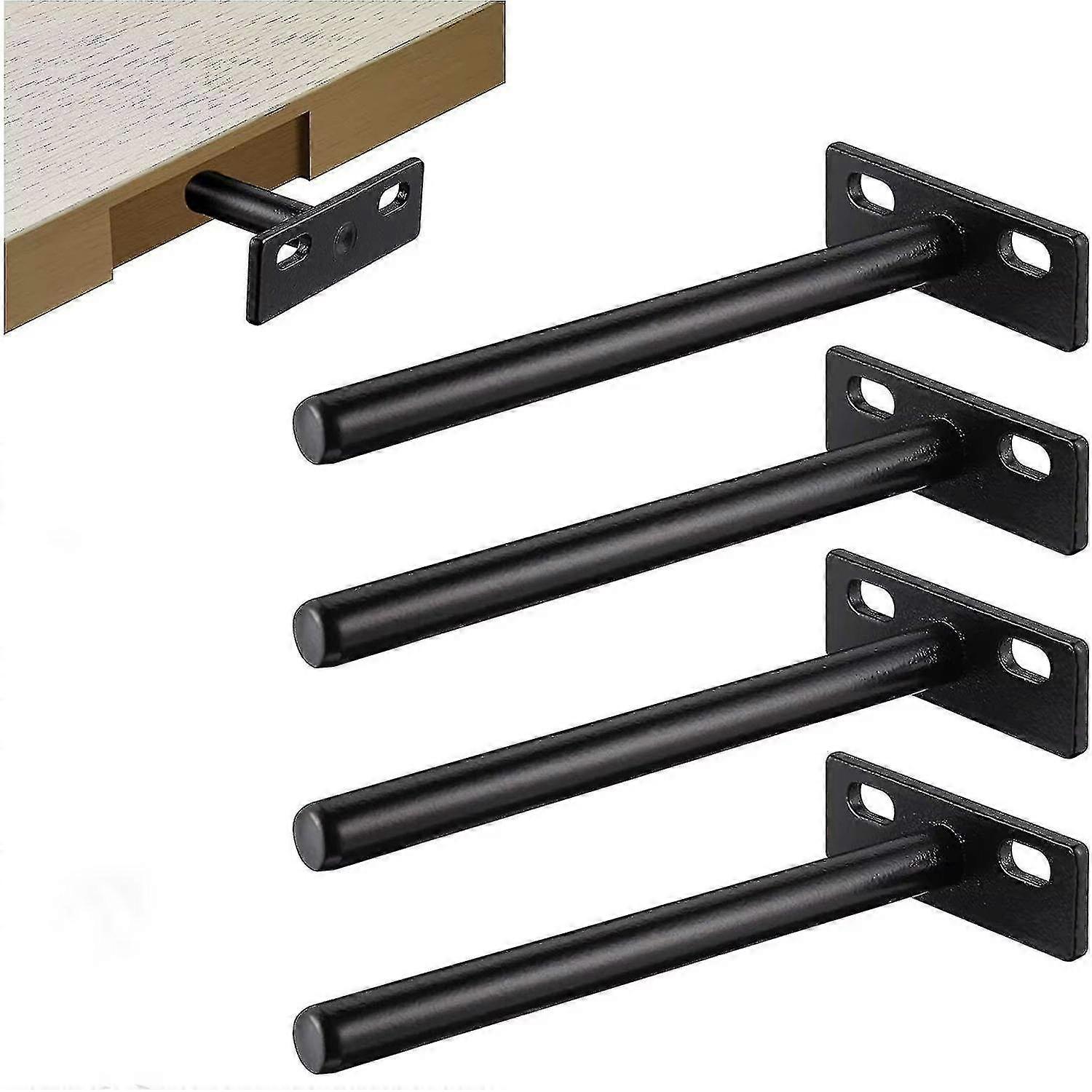 4pcs Floating Shelf Bracket, Metal Invisible Shelf Bracket, Heavy Duty Hidden Shelf Bracket, Invisible Wood Shelf Bracket Betterlifefg