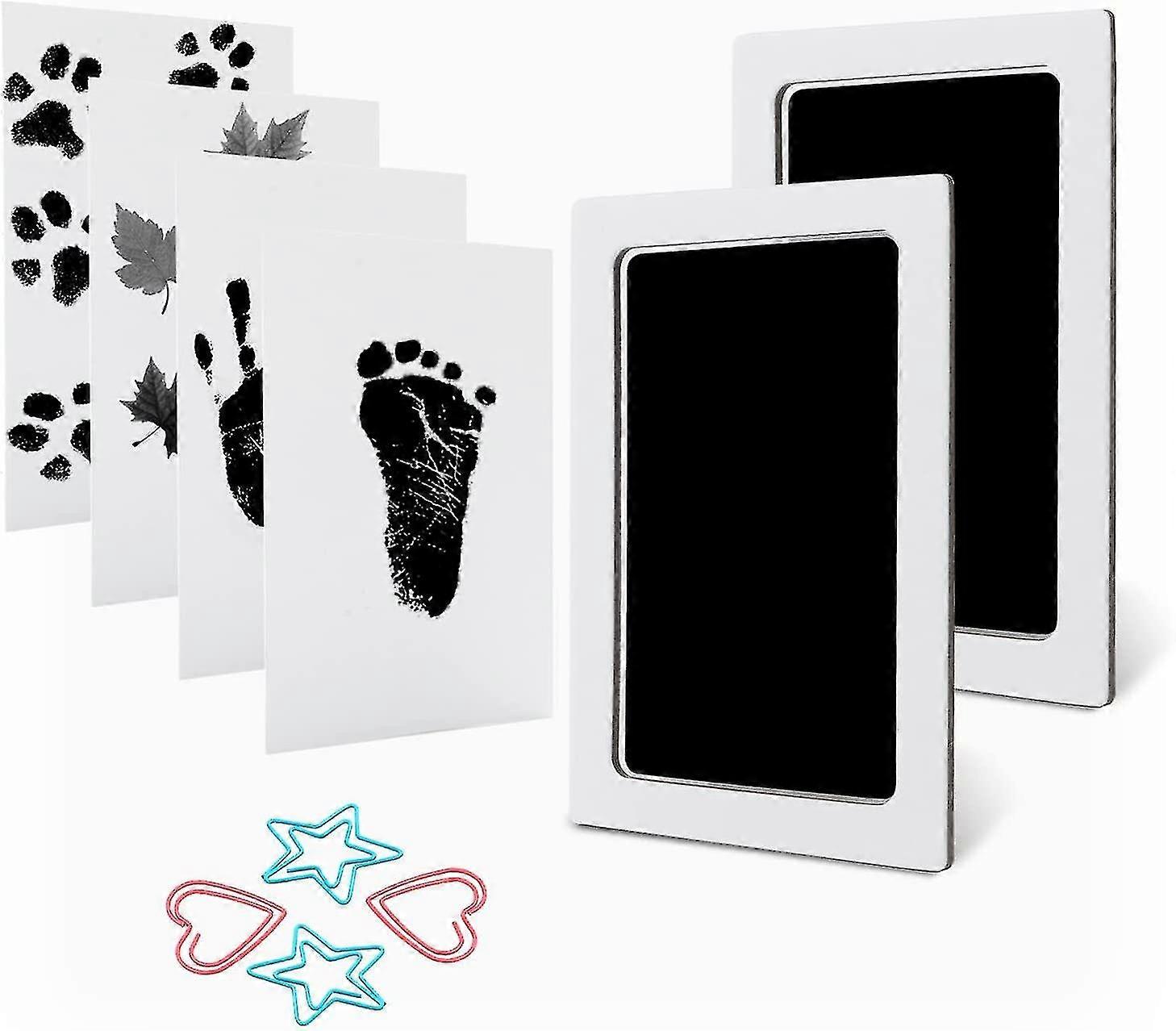 Baby Handprint Footprint Ink Pad Kits - Pet Paw Print Ink Kits, 2 Packs Medium Size