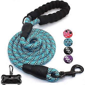 5 Ft Strong Dog Lead With Comfortable Padded Handle And Highly Reflective Threads For Medium And Large Dogs (5-ft, Blue)
