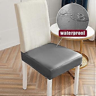 JWL-2PCS Wasserdichter Stuhlsitzbezug PU-Ledergewebe Stretch Sitzbezug Antifouling Für Schutz Hotel Bankett Esszimmer Zuhause