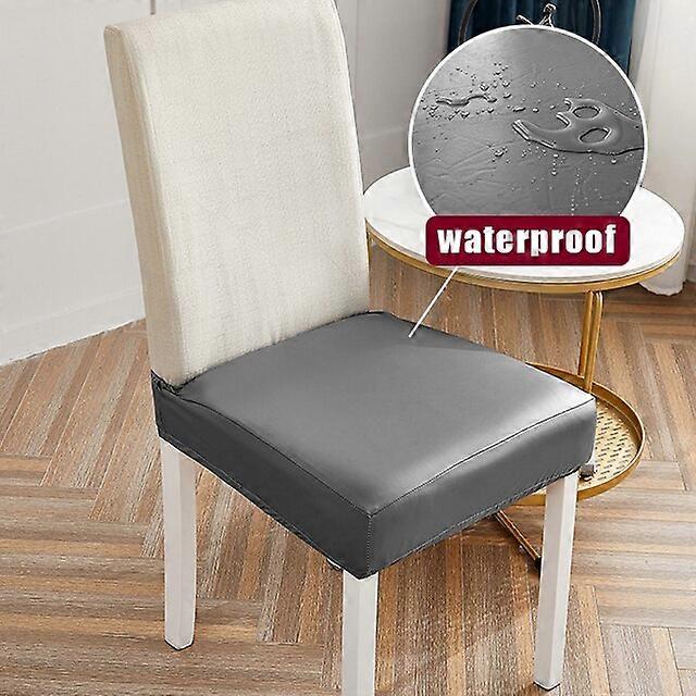 JWL-2PCS Wasserdichter Stuhlsitzbezug PU-Ledergewebe Stretch Sitzbezug Antifouling Für Schutz Hotel Bankett Esszimmer Zuhause