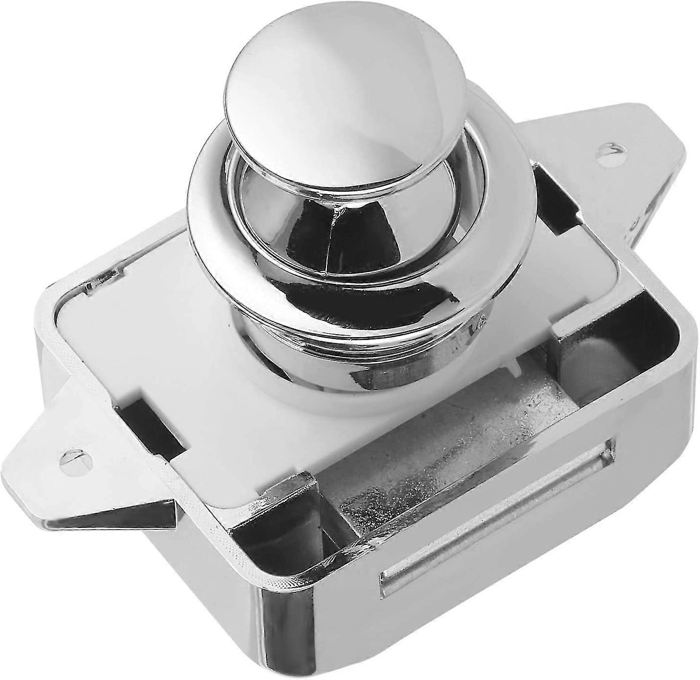 Rv Button Lock Drawer Button Lock Boat Cabinet Lock Furniture Hardware (silver) (1pcs) a